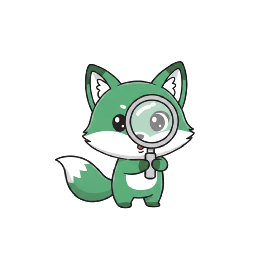 Vita, la mascotte VitaScan, cherche avec une loupe